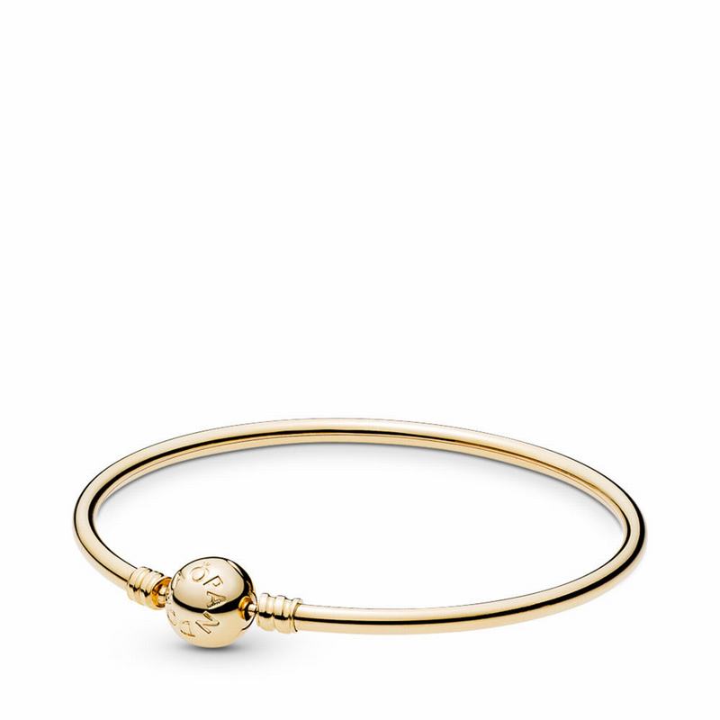 Pandora Australia 14K Gold Bangle W/ Signature Clasp - 14k Gold | NXHRZJ015